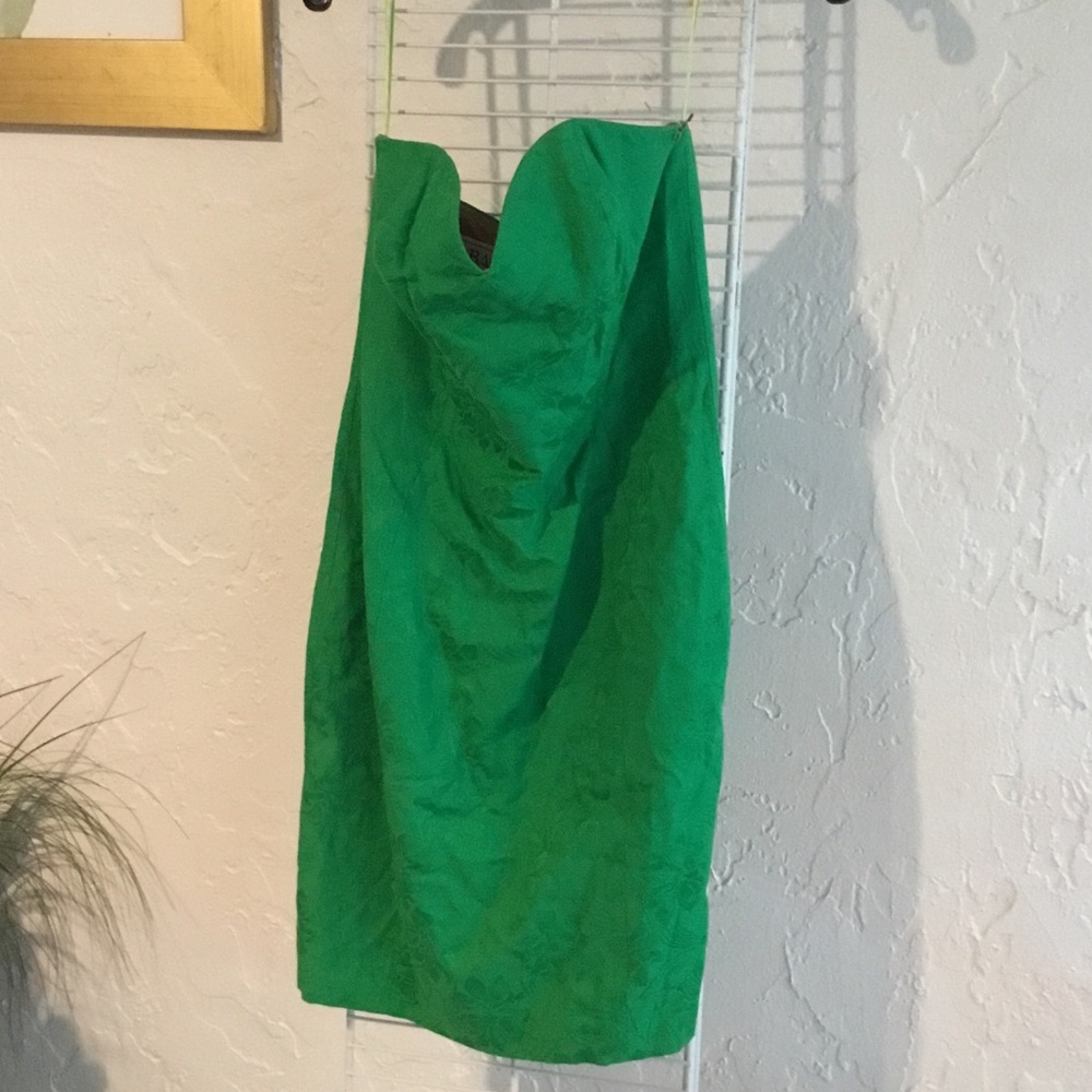 A.J. Bari Strapless Vibrant Green Dress